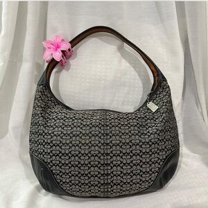 Y2k Coach Grey/Black Monogram Print Bag